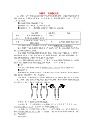 中考化学总复习-专题训练-专题四-实验探究题试题