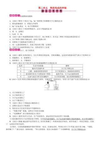 中考化学总复习-教材考点梳理--物质构成的奥秘试题1