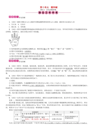 中考化学总复习-教材考点梳理--酸和碱-课时1-常见的酸和碱试题1