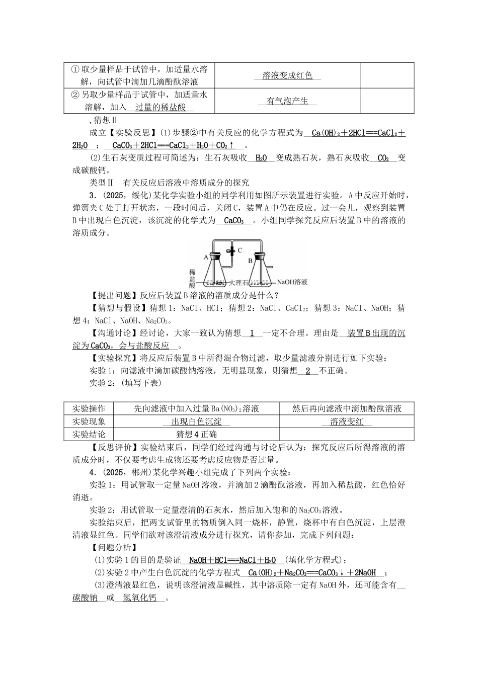 中考化学总复习-第2篇-专题聚焦-专题五-探究型试题一1_第2页