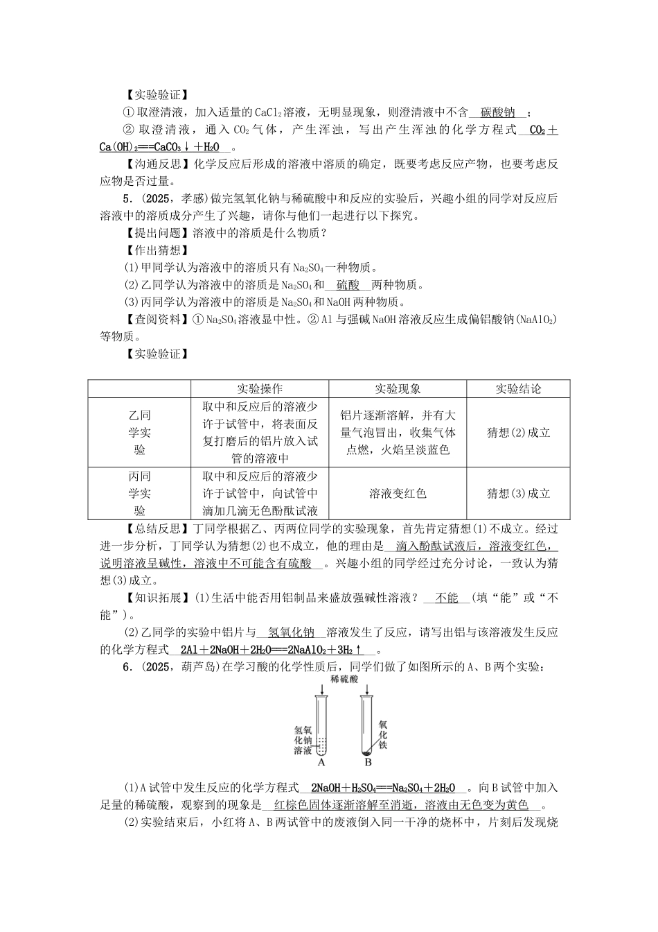 中考化学总复习-第2篇-专题聚焦-专题五-探究型试题一1_第3页