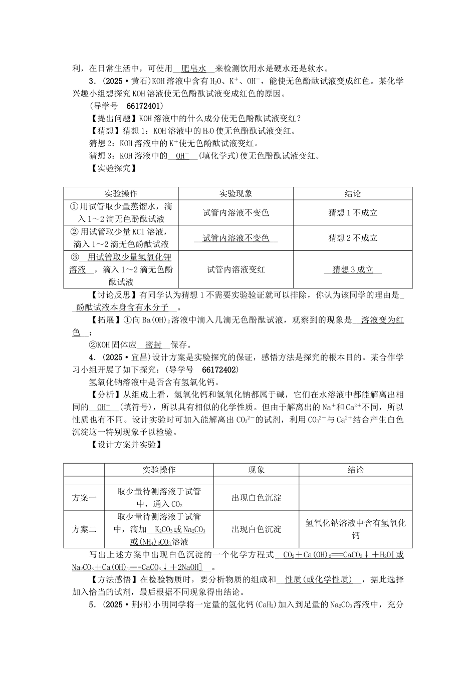 中考化学总复习-第二篇-专题六-实验探究题试题1_第2页