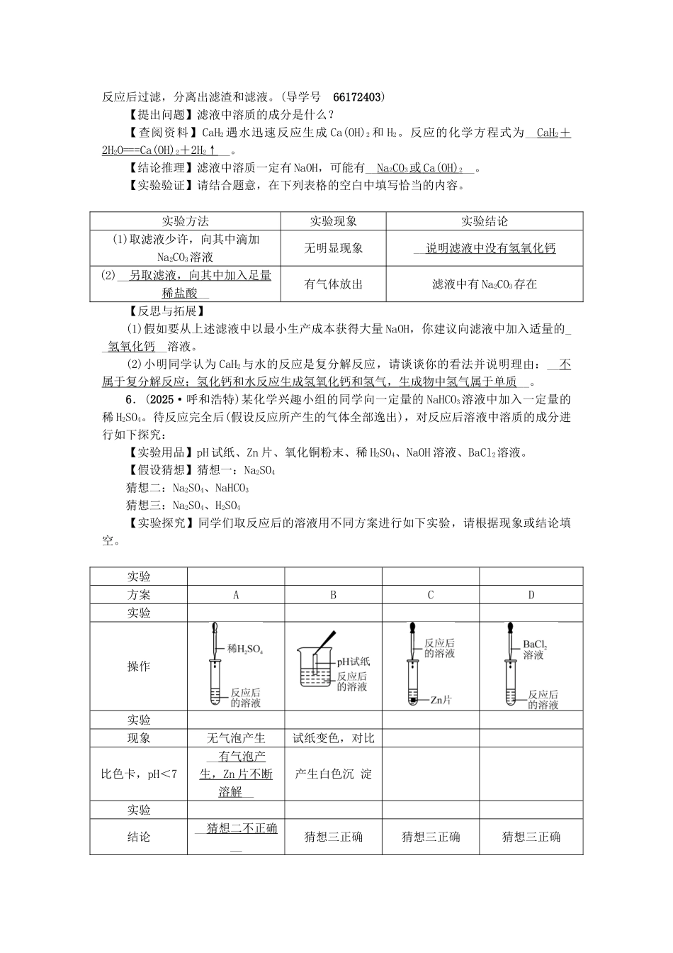 中考化学总复习-第二篇-专题六-实验探究题试题1_第3页