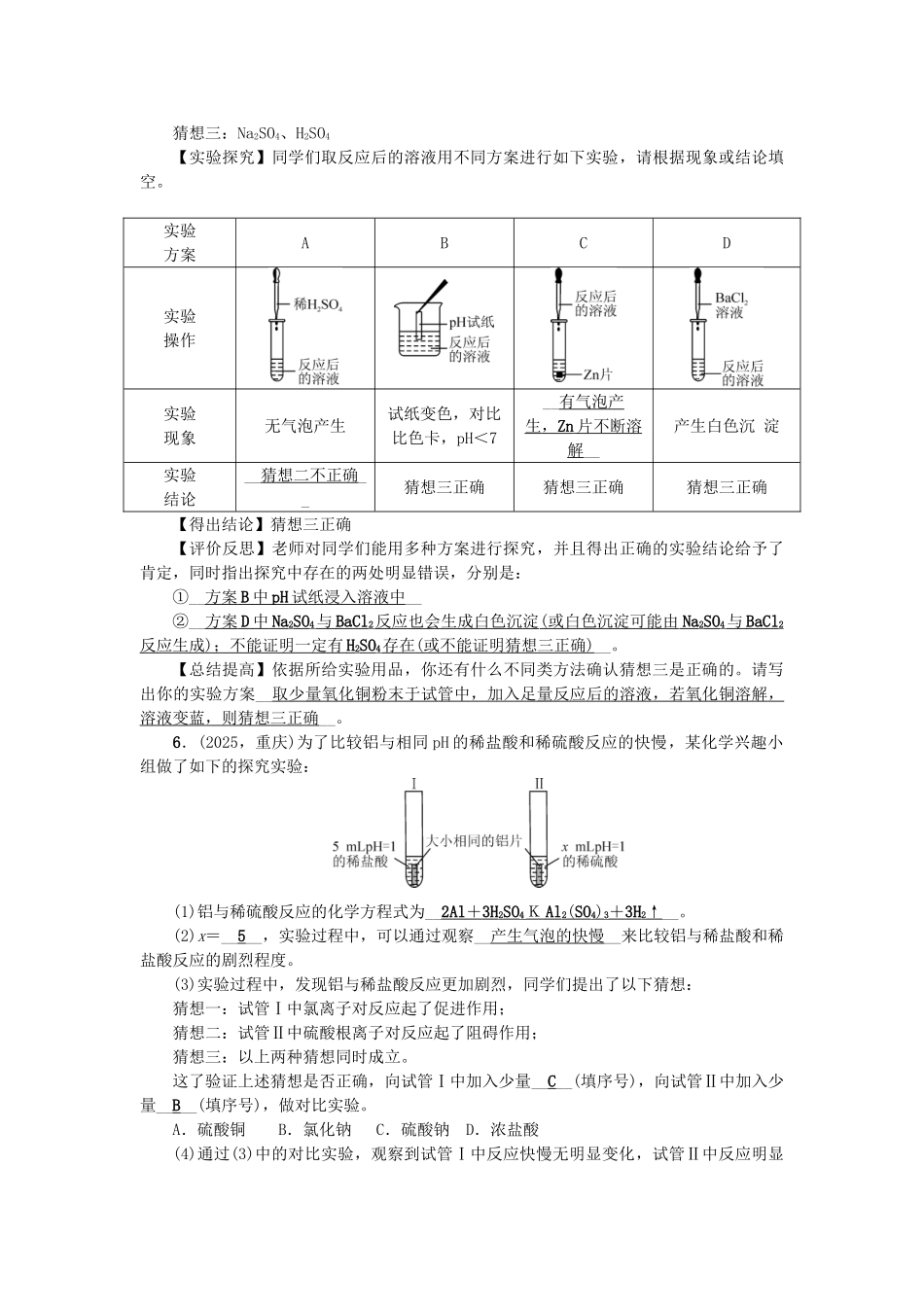 中考化学总复习-第二篇-专题聚焦-专题九-实验探究题检测1_第3页