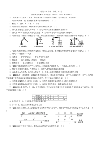 中考化学总复习-考前综合检测一1
