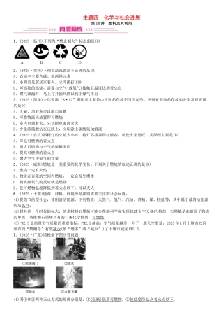 中考化学总复习-考点解读-各个击破-主题四-化学与社会发展--燃料及其利用习题-新人教版
