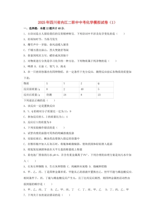 中考化学模拟试卷(含解析)2