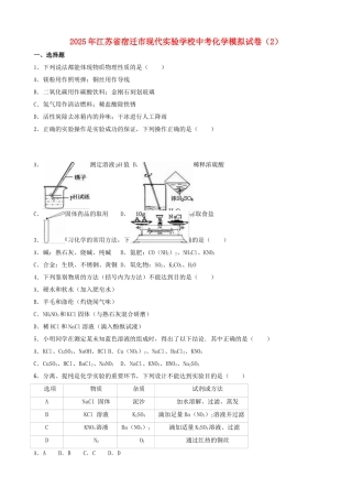中考化学模拟试卷(含解析)8