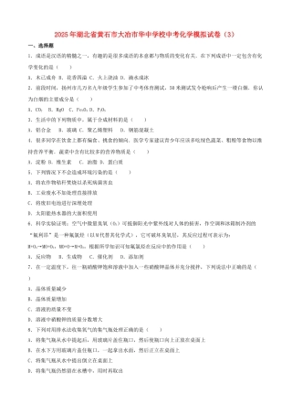 中考化学模拟试卷8