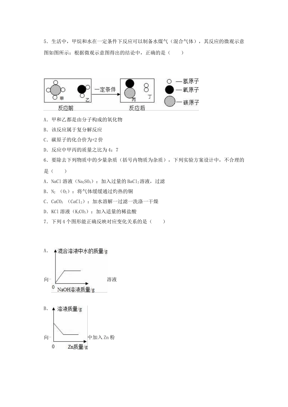 中考化学模拟试卷2_第2页