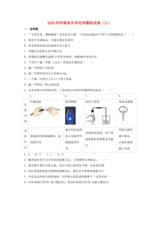 中考化学模拟试卷2