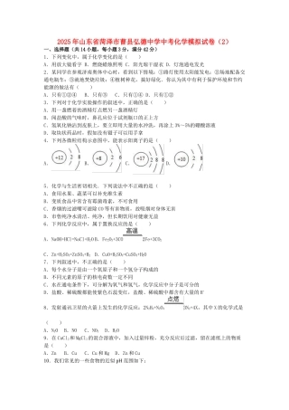 中考化学模拟试卷5