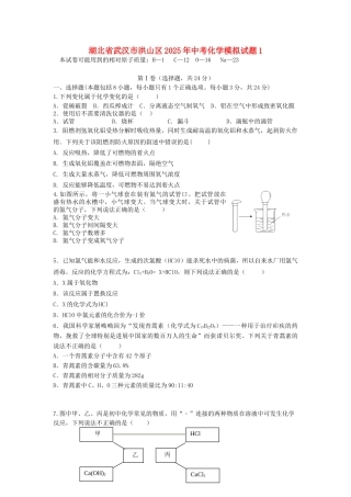 中考化学模拟试题1