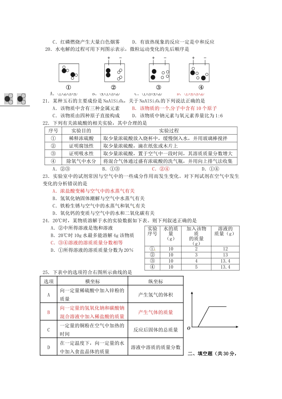 中考北京市朝阳区中考化学一模试题_第3页