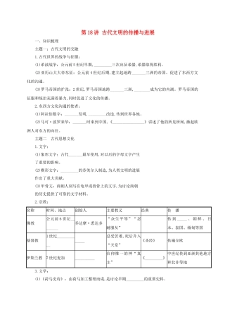 中考历史一轮专题复习-古代文明的传播与发展导学案1