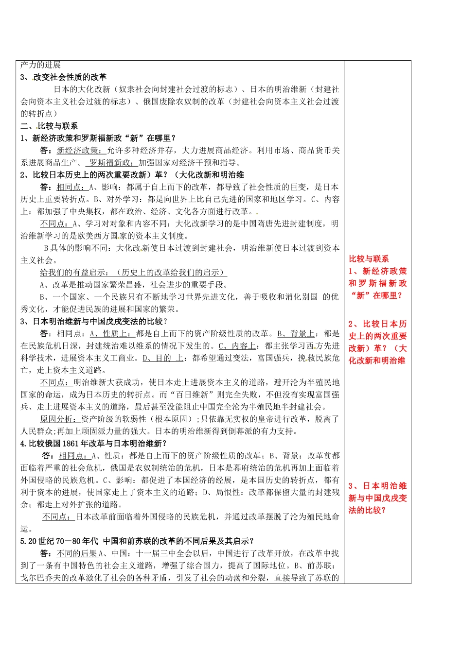 中考历史复习-时-中外历史上的重要改革教案1_第2页