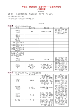中考历史总复习-第二编-热点专题速查篇-专题五-潮流涌动-思想引领思想解放运动精讲