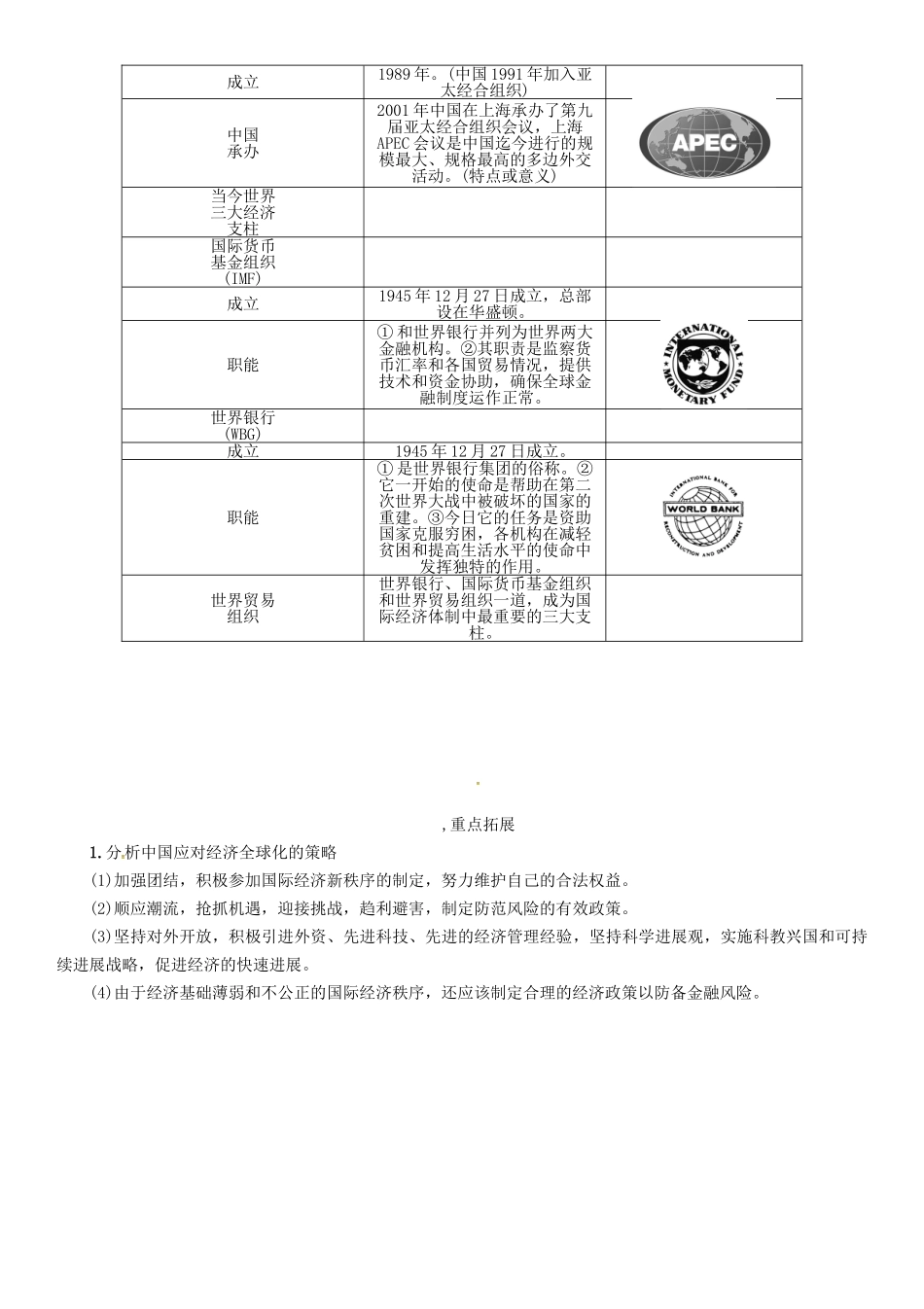 中考历史总复习-第二编-热点专题速查篇-专题十一-中国经济发展与经济全球化精讲_第3页