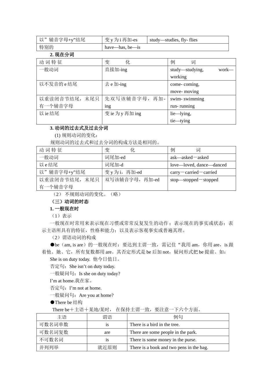 中考必备语法动词的分类和时态_第2页