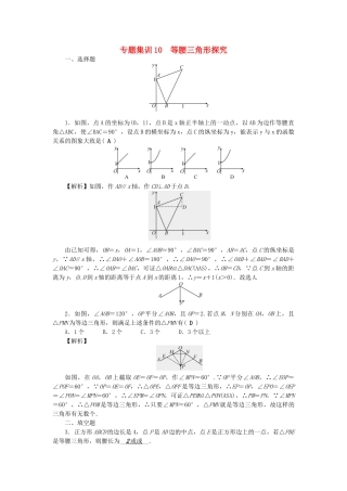 中考数学-第二轮-专题突破-能力提升-专题集训10-等腰三角形探究试题