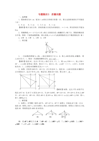 中考数学-第二轮-专题突破-能力提升-专题集训5-折叠问题试题