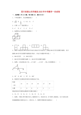 中考数学一诊试卷