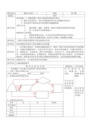 中考数学专题复习图形与证明