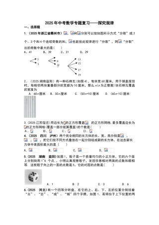 中考数学专题复习探索规律