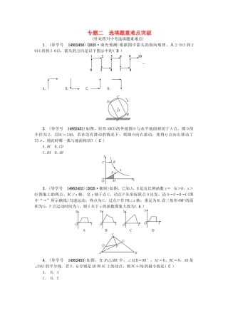 中考数学专题总复习-专题二-选填题重难点突破试题
