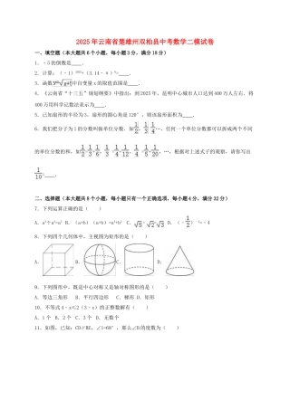 中考数学二模试卷含解析