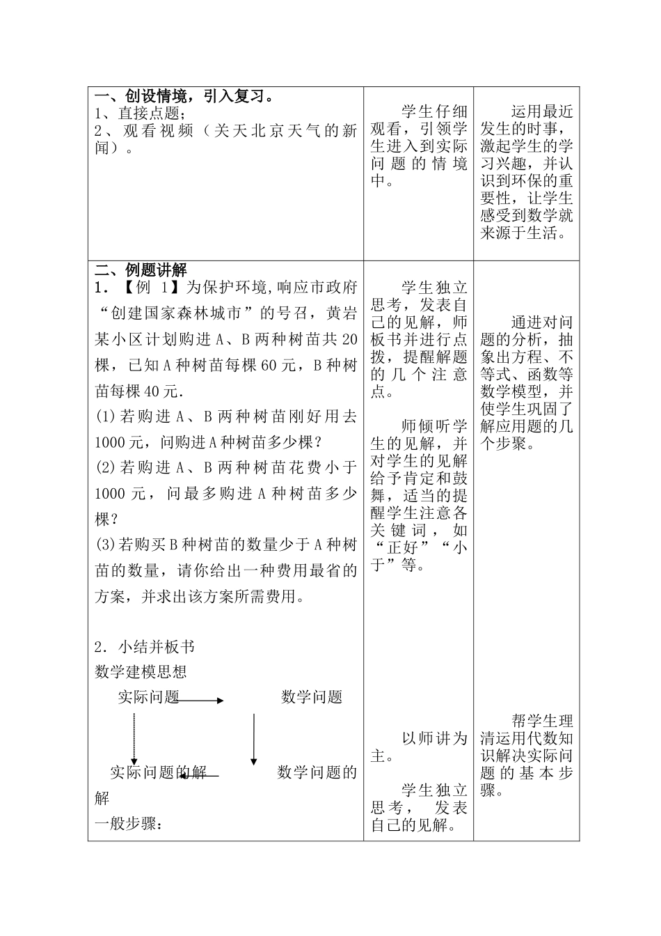 中考数学代数应用性问题复习说课稿_第2页