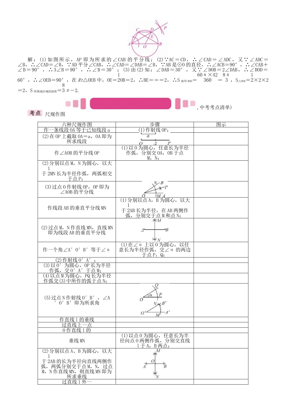 中考数学命题研究-第一编-教材知识梳理篇--图形的初步认识与三角形四边形--尺规作图精讲试题_第2页