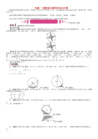 中考数学命题研究-第三编-综合专题闯关篇-专题一-阴影部分图形的有关计算试题