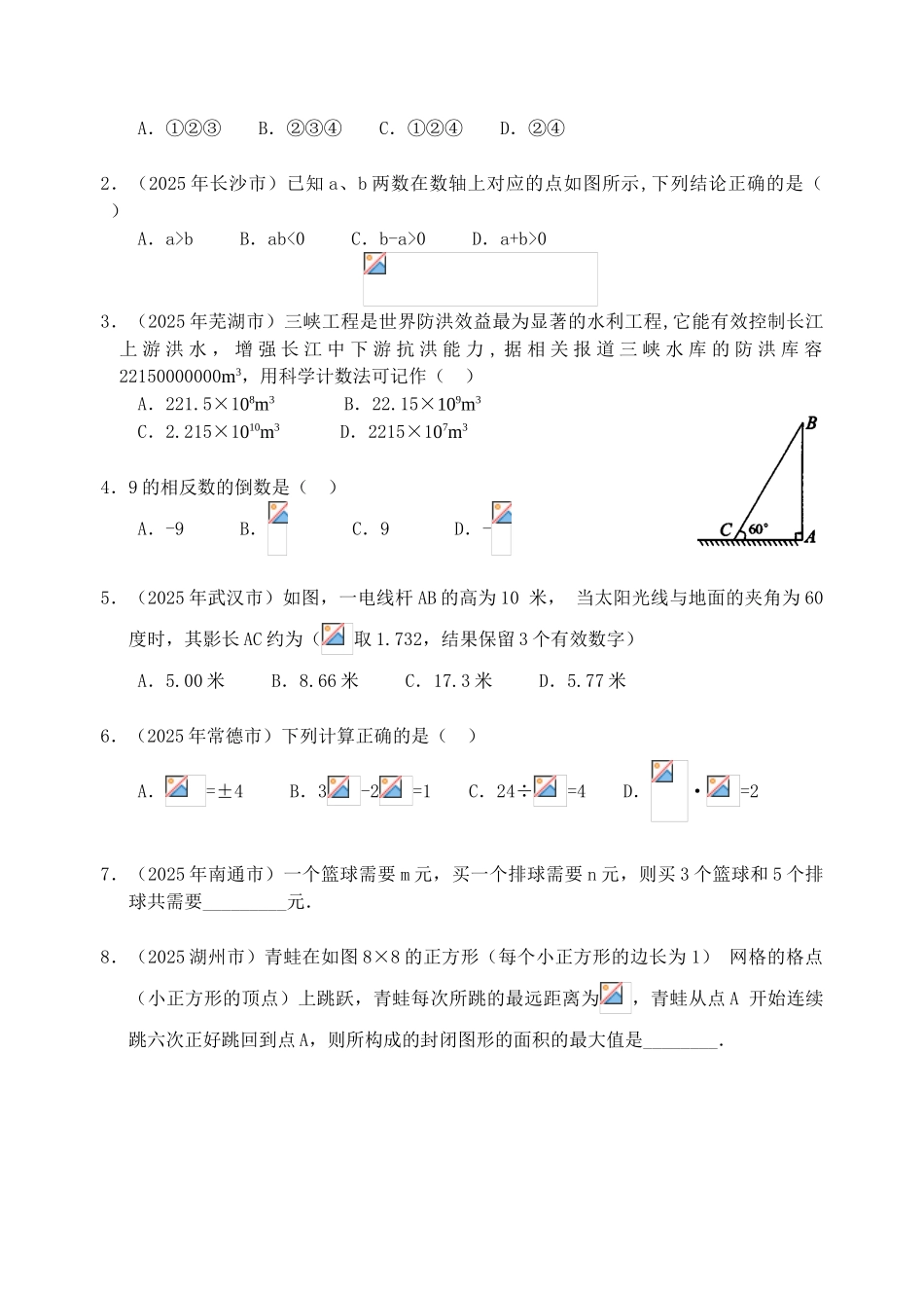中考数学复习专题全套专项练习涵盖全部考点_第2页