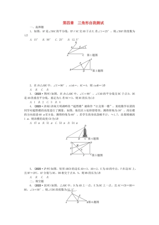 中考数学总复习--三角形自我测试