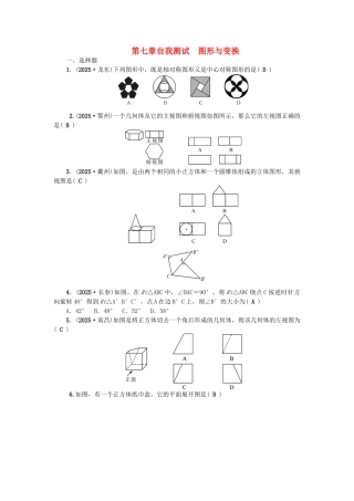 中考数学总复习--图形与变换自我测试
