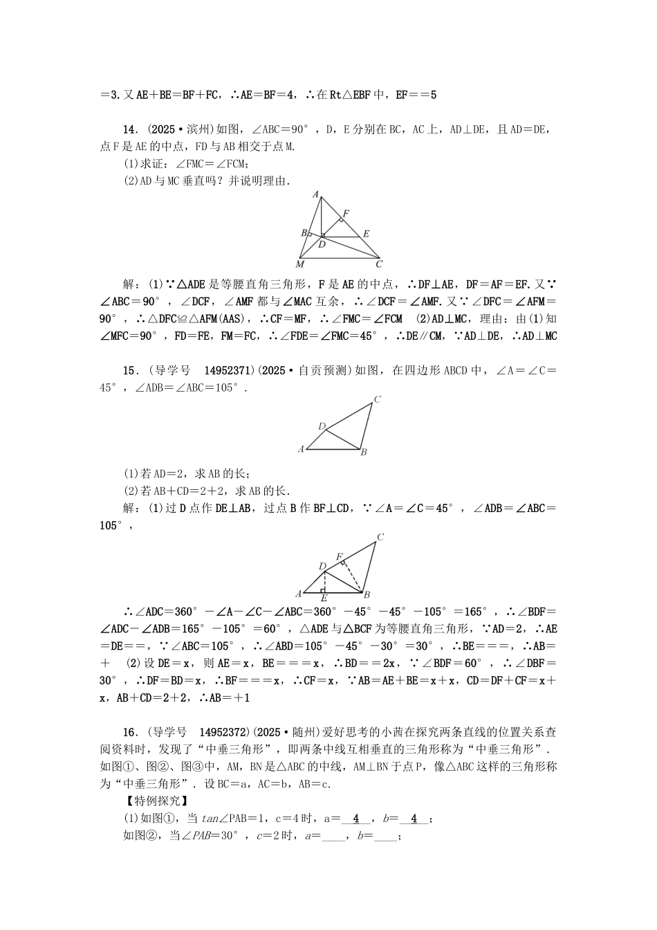 中考数学总复习--图形的认识与三角形--直角三角形与勾股定理试题_第3页