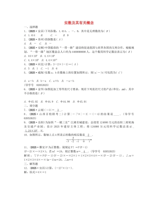 中考数学总复习--数与式--实数及其有关概念试题1
