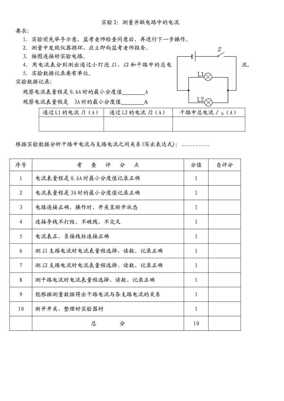 中考理化生2025合肥中考理科实验试题及评分细则_第2页