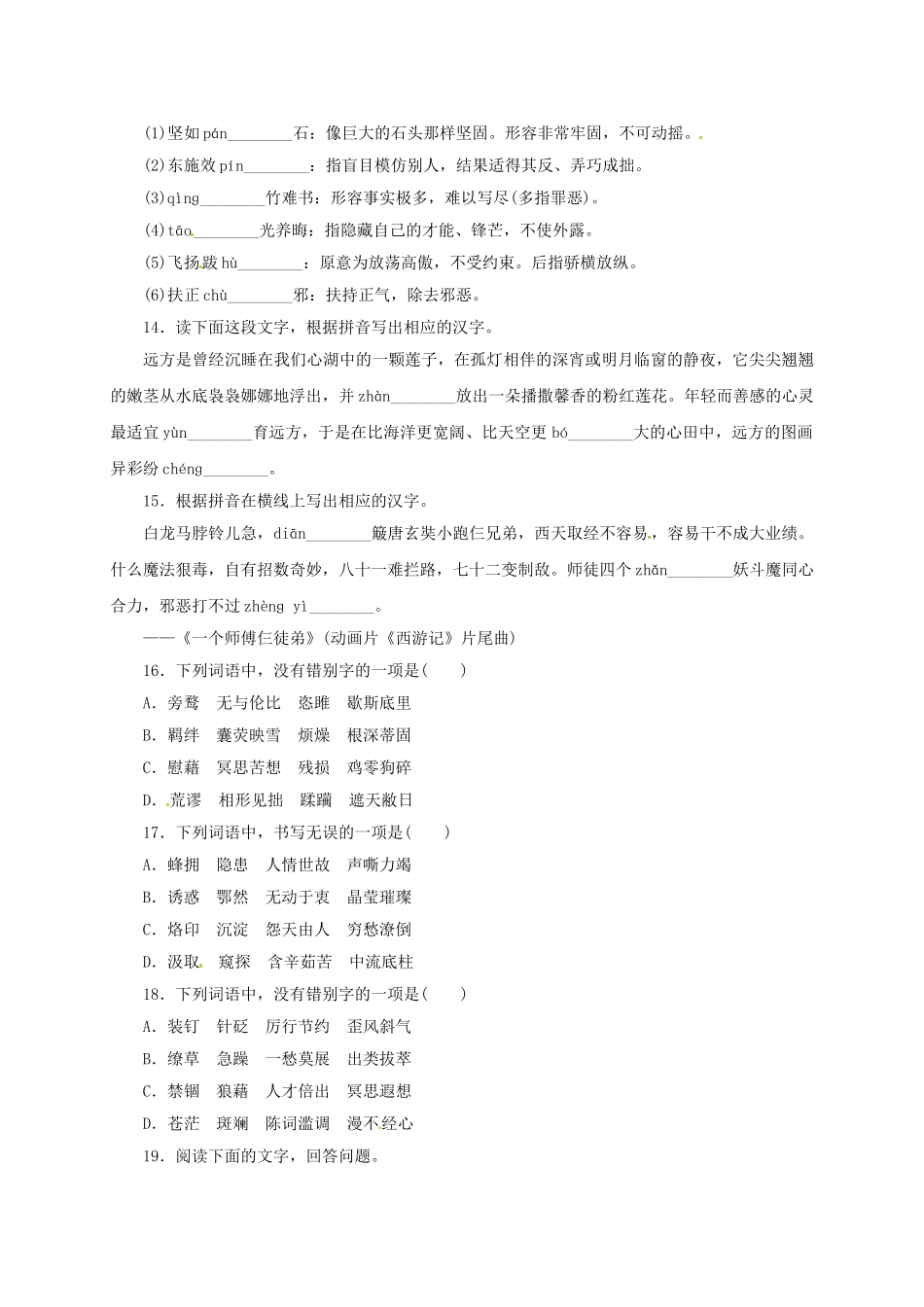 中考语文-全程专题突破复习导练-字形_第3页