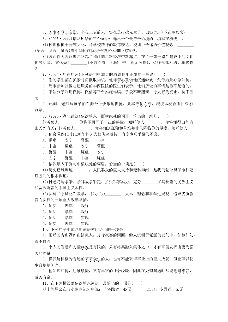 中考语文-全程专题突破复习导练-词语_第2页