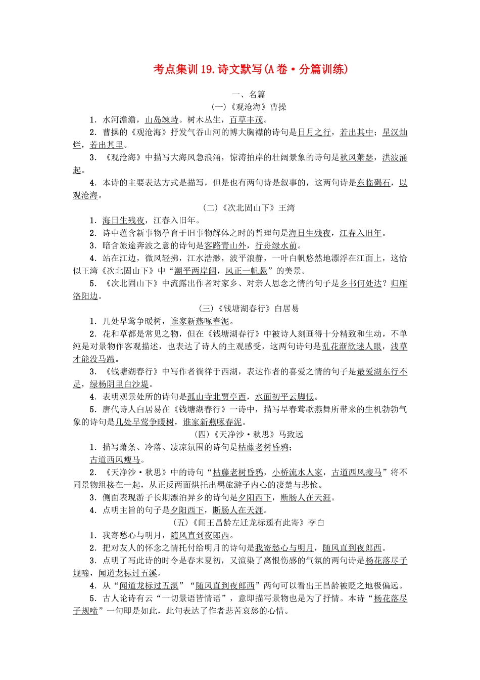 中考语文-考点集训19_第1页