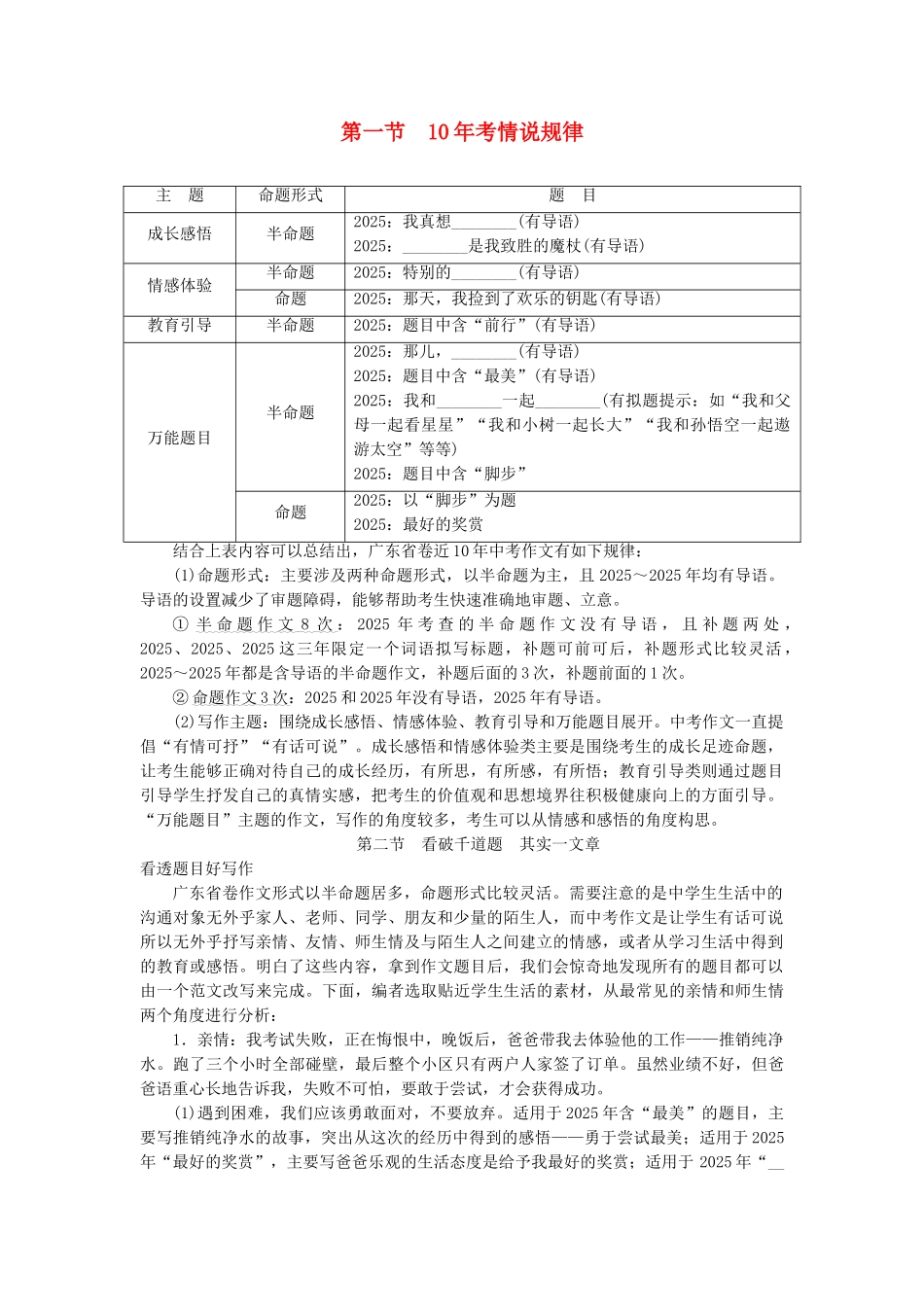 中考语文试题研究--写作-专题十二-看透题目好写作_第1页