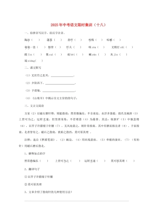 中考语文限时集训十八