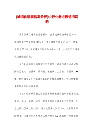 中行业务发展情况说明