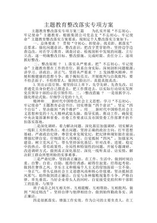 主题教育整改落实专项方案