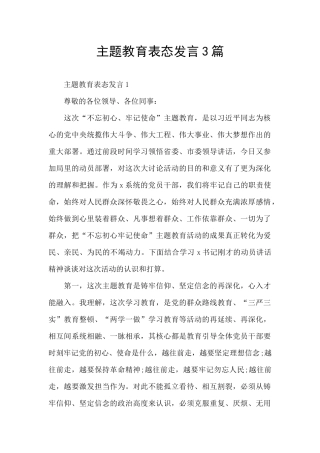 主题教育表态发言3篇