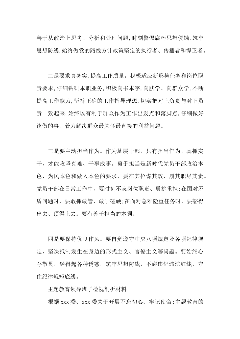 主题教育领导班子检视剖析材料_第3页