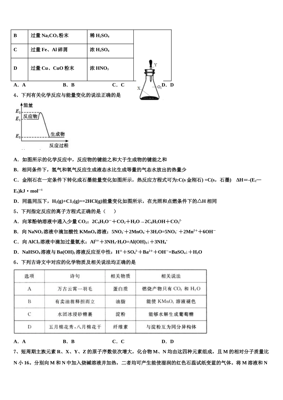 乐山市重点中学高三第五次模拟考试化学试卷含解析_第2页