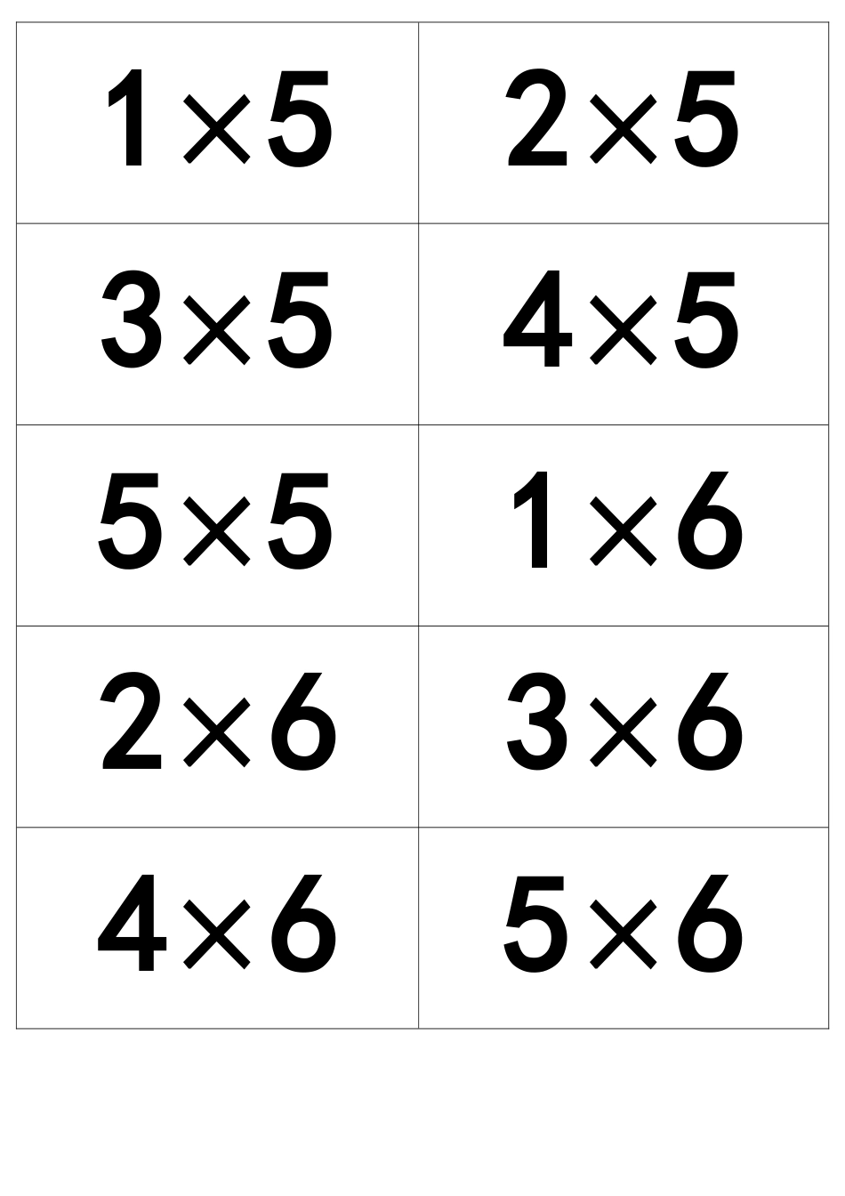 乘法口诀表-卡片-word格式-二年级上_第2页